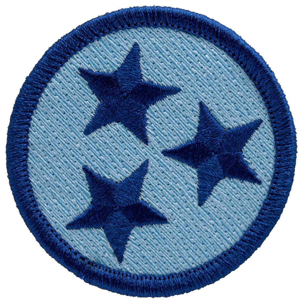 Two-Tone Blue Tennessee Tristar Patch - 2" Round Embroidered Patch