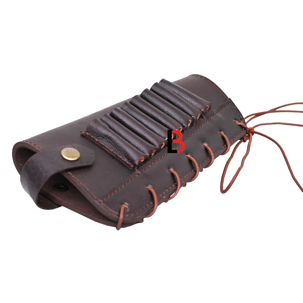 Cowhide Leather Adjustable Rifle Buttstock Leather Ammo Shell Holder