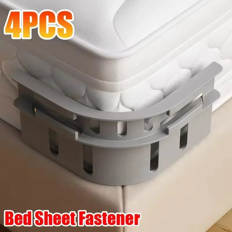 4PCS Bed Sheet Holders Straps Fitted, Bed Sheet Clips Fasteners For Corner