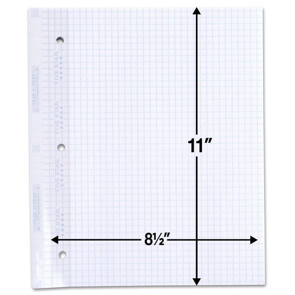 Five Star Loose Leaf Paper, Graph Ruled Insertable Notebook & 1 Pack, White