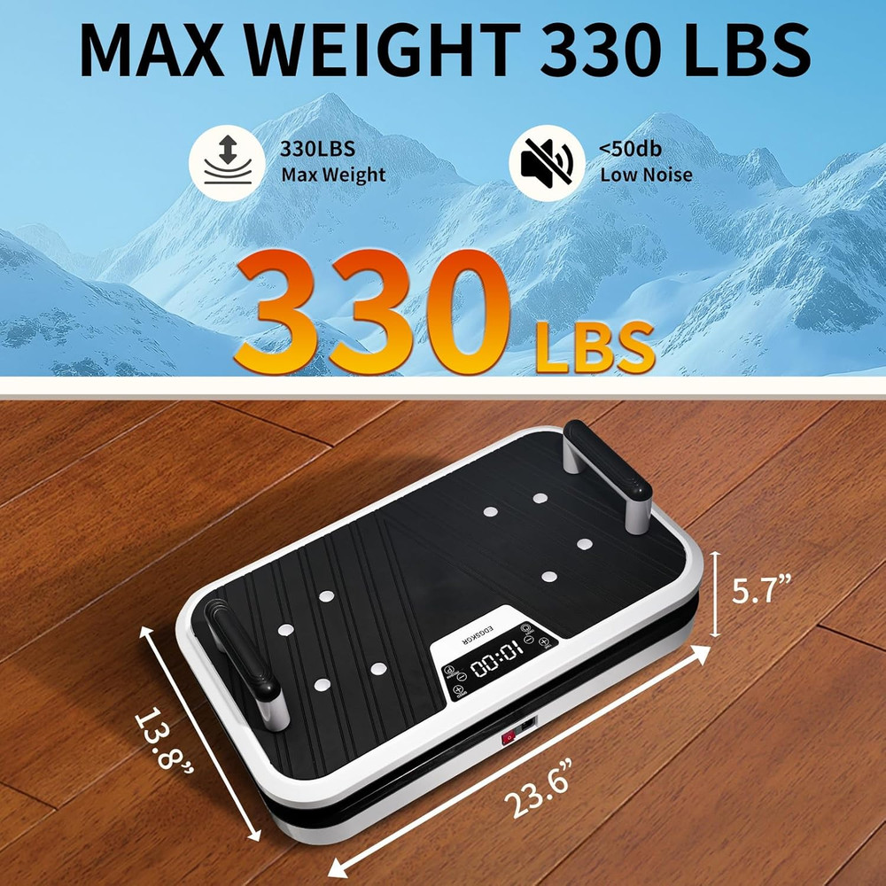 Vibration Plate Exercise Machine with Pushup Handle & Bluetooth, Full-Body Vibra