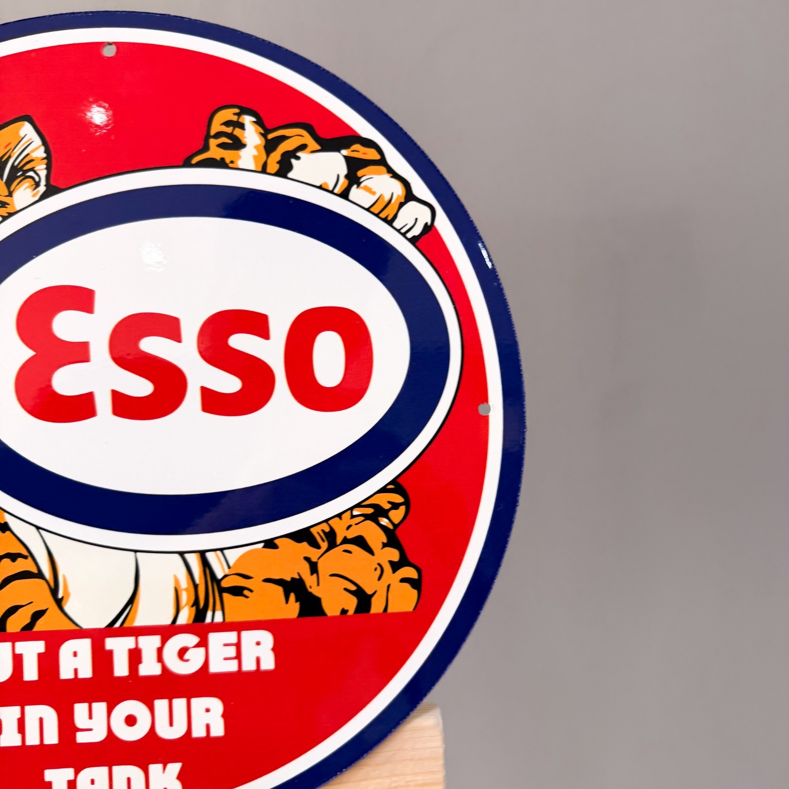 Esso Vintage Metal Sign Set of 2 Tiger & Man Happy Motoring – 30 cm / 11.8”
