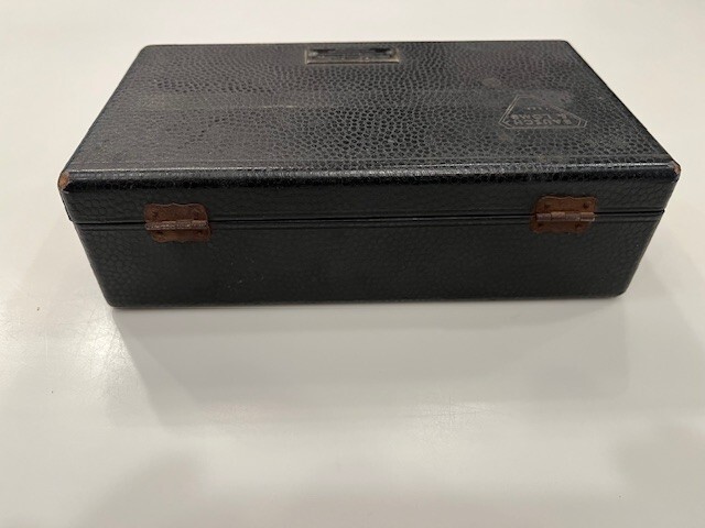 Circa 1920s Bausch & Lomb Optical Ophthalmoscope Box With Velvet Interior