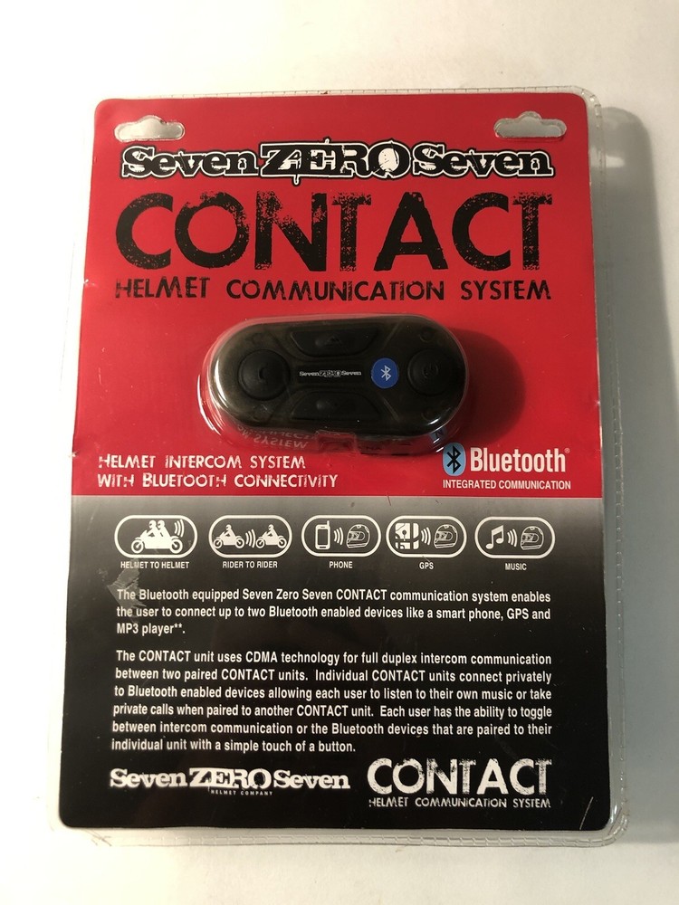 Seven Zero Seven Contact Helmet Communication System with Bluetooth.
