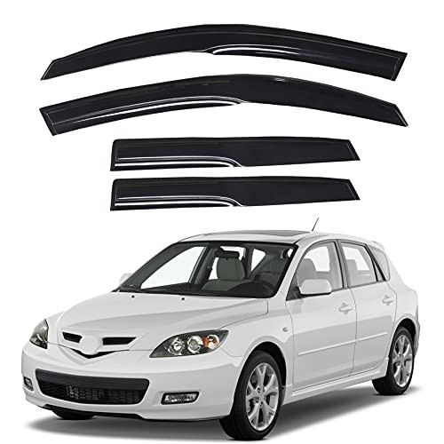 Side Window Visor Vent Rain Guard Deflector Replacement for 2004-2009 Mazda 3