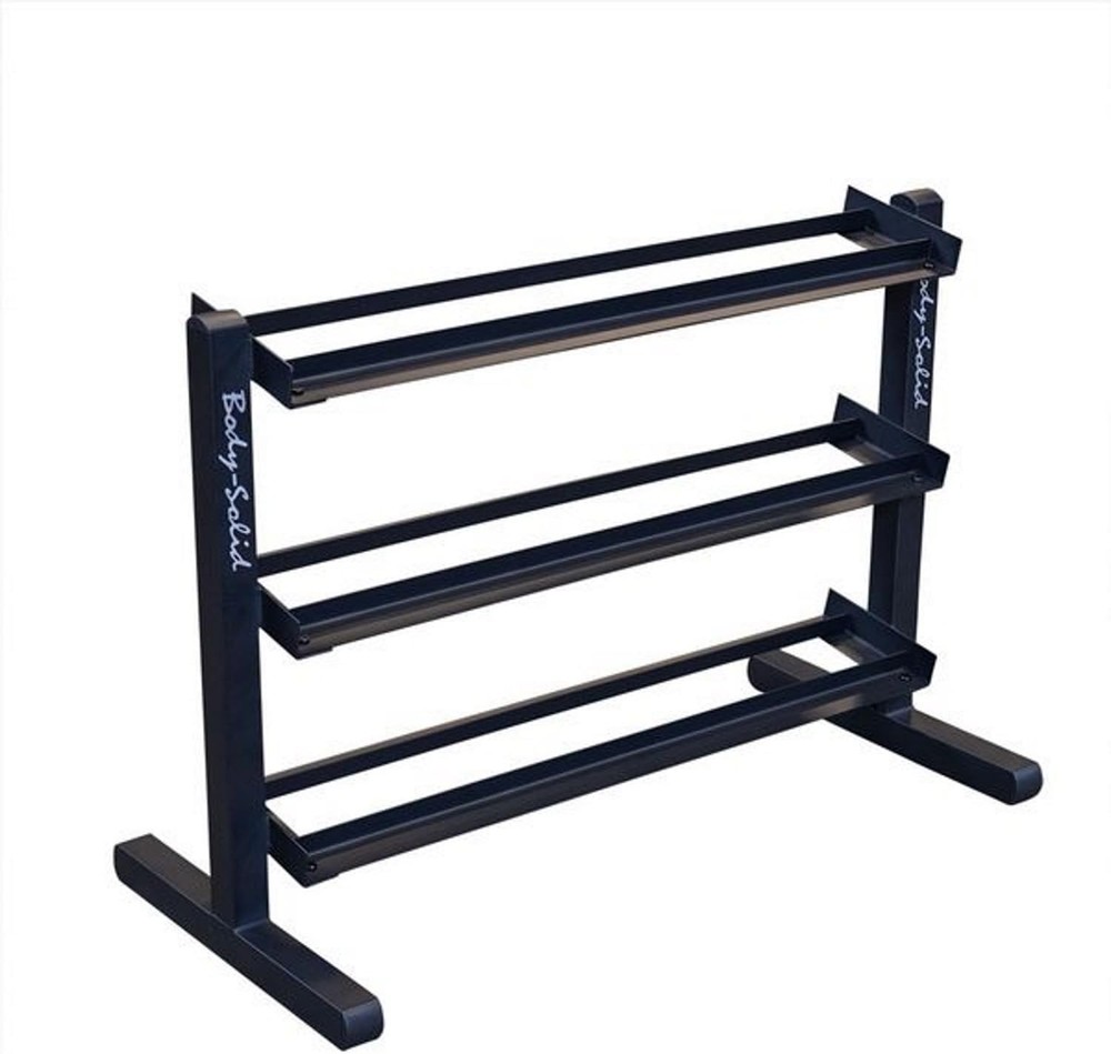 Body-Solid 3-Tier Horizontal Dumbbell Rack Stand Only, Weight Rack Stores