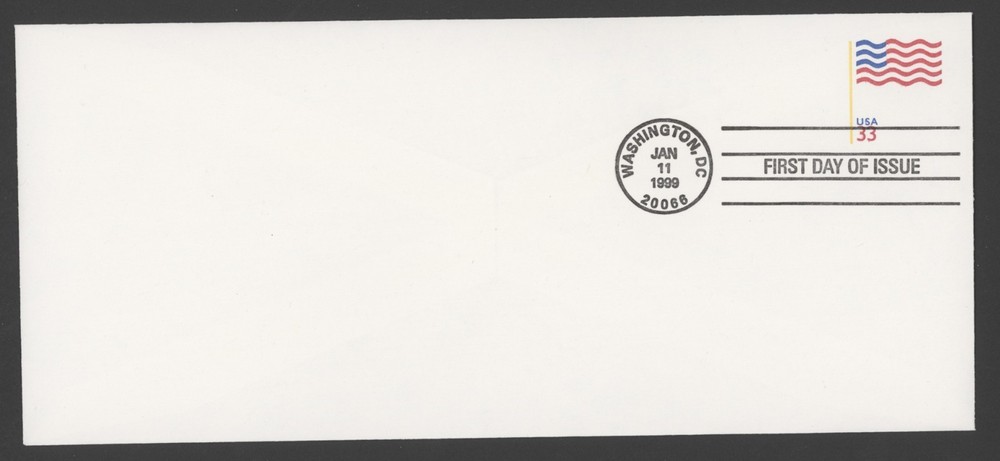 1999 US Scott #U642 33c Flag, Solid #10 Stamped Envelope FDC