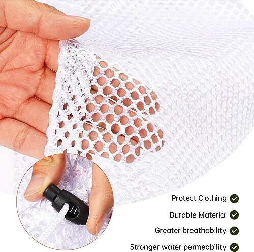 2 Packs Laundry Mesh Bags, Drawstring Net Laundry Bag for Washing Machine,