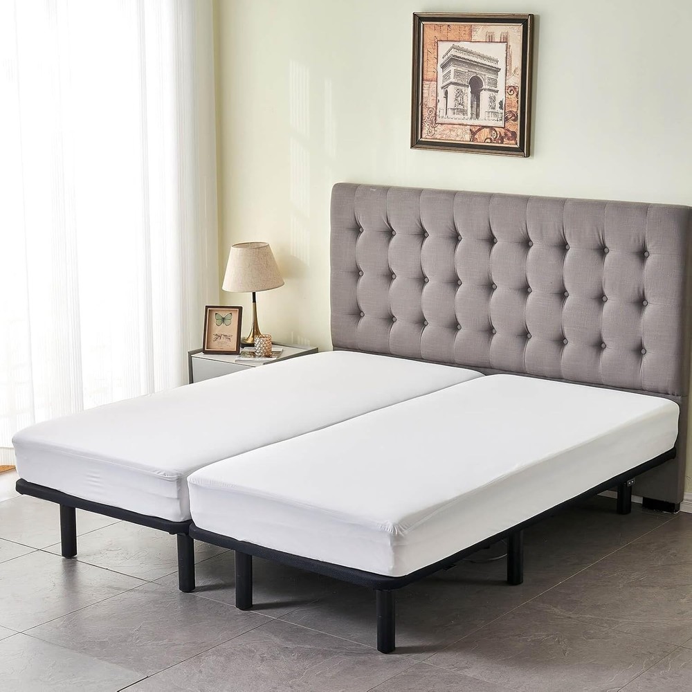 Waterproof Split King Mattress Protector for Adjustable Bed 2PCs Mattress Cov
