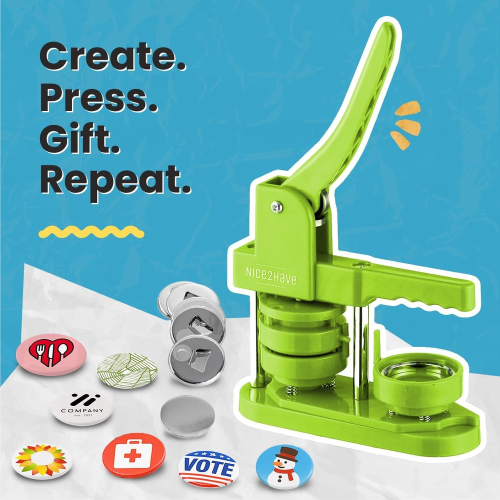 Button Maker Machine – 2.25 Inch (58Mm) – Single Mold, Pin Maker Machine Kit wit