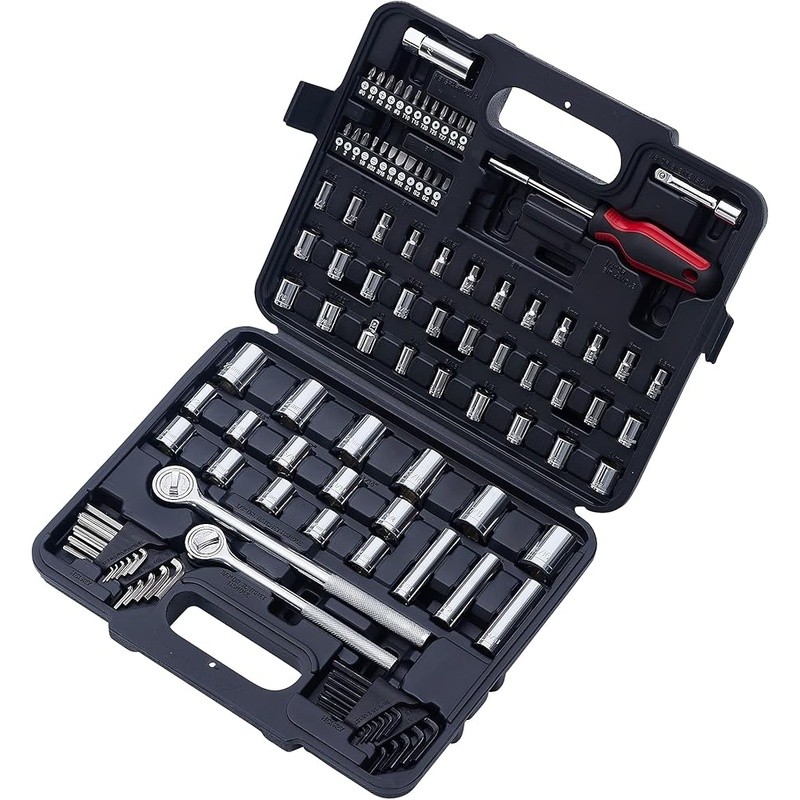 Heavy Duty 1/2" 3/8" Socket Set W/ Ratchet 36 Bits Precision Driver Tool Kit New
