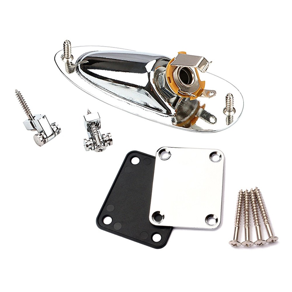 Electric Guitar Roller String Tree Retainer Neck Jack Plate with Screws