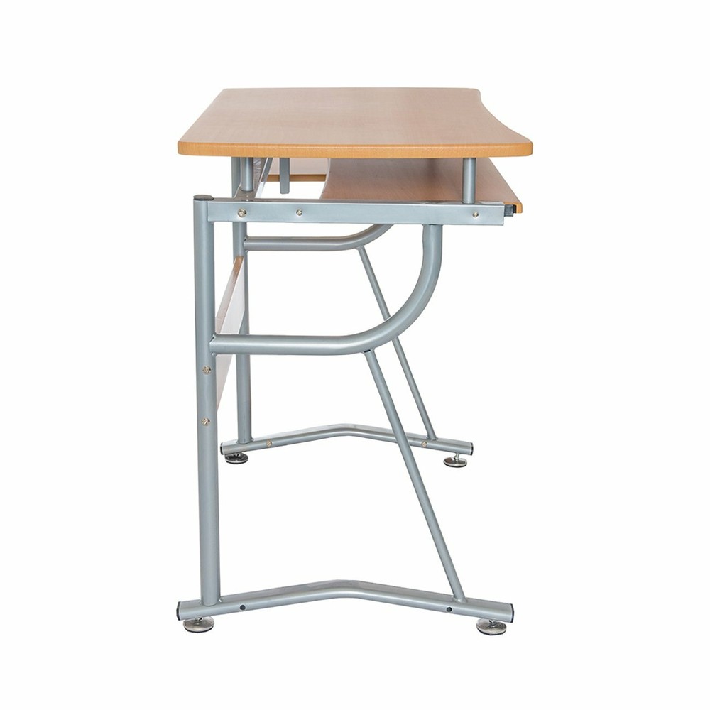 Techni Mobili Compact Computer Desk Workstation with Keyboard Panel & Side Shelf