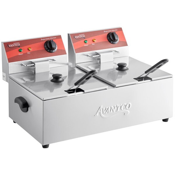 20 lb. 120V, 3500W Commercial Restaurant Dual Tank Electric Countertop Fryer