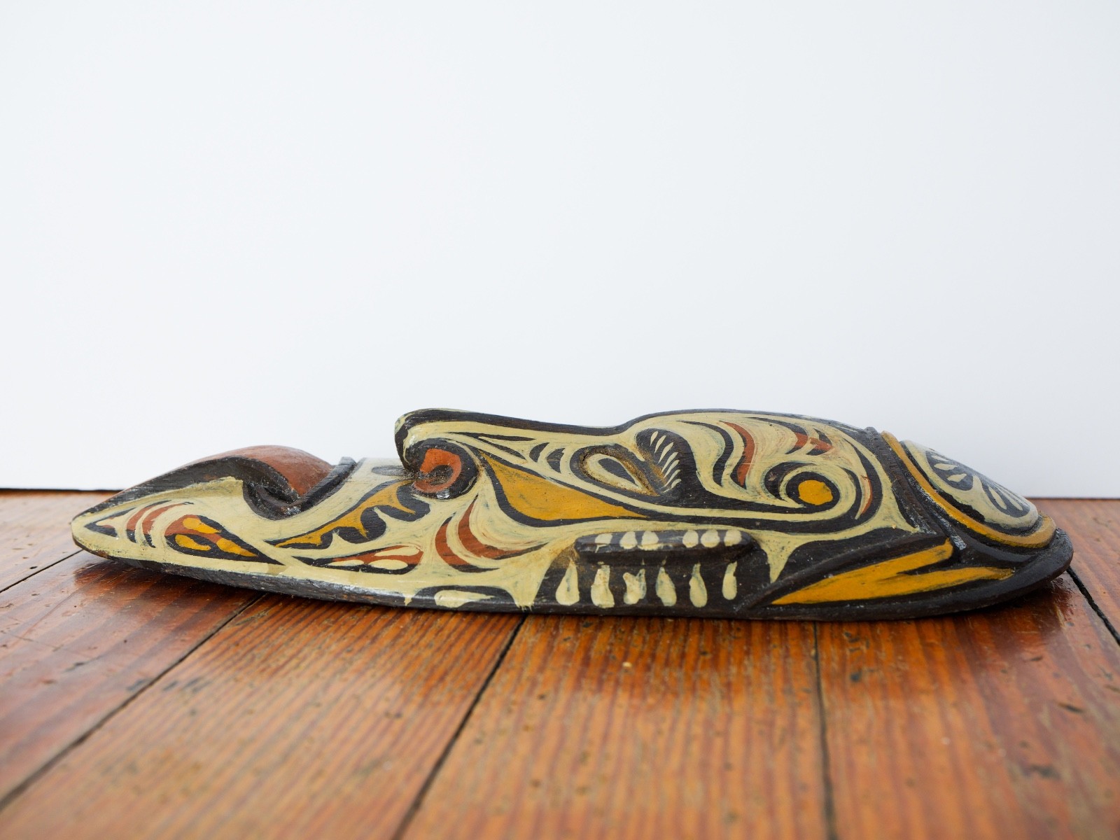 9.5" Tall Papua New Guinea Tribal Mask | East Sepik | Hand Carved & Clay Painted