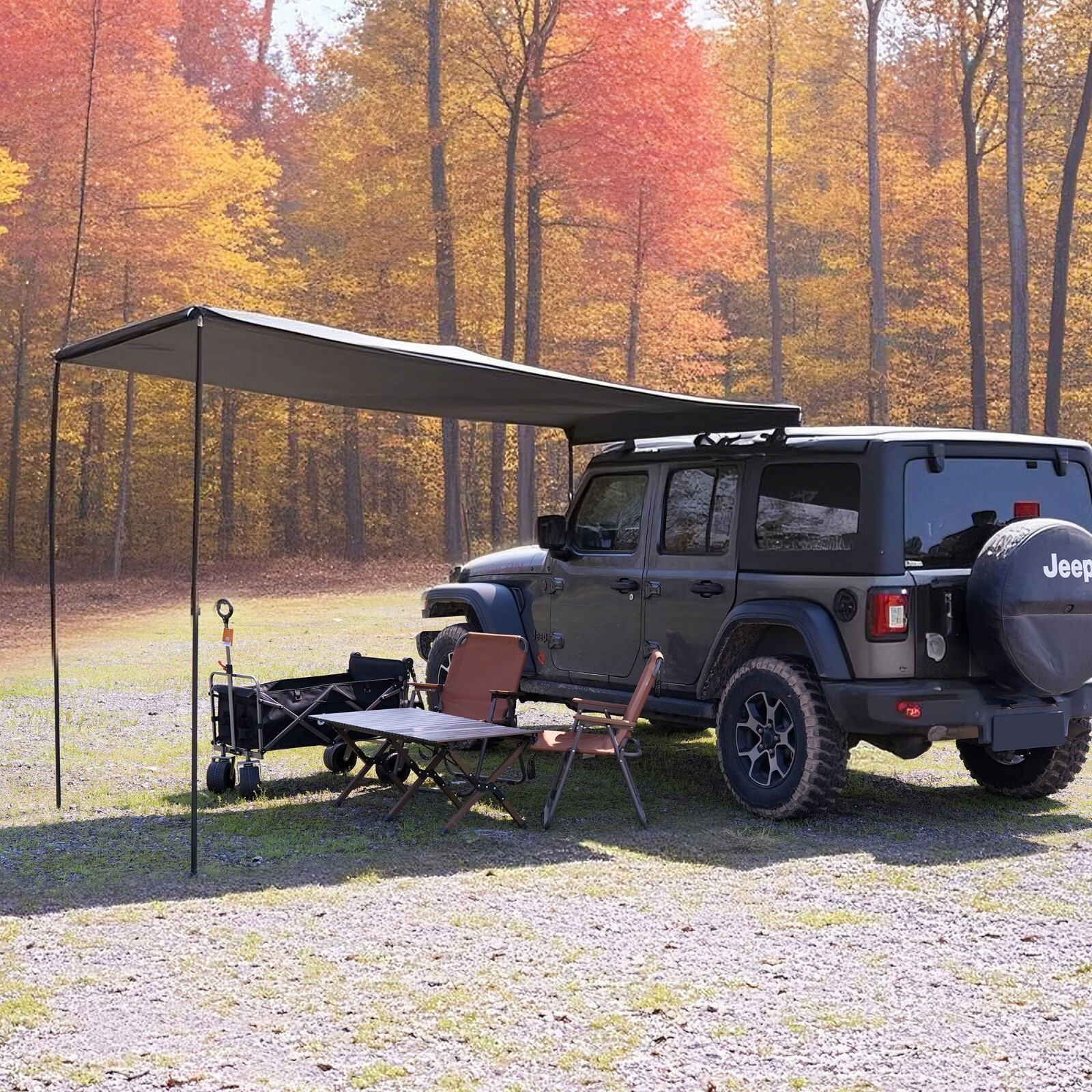 Naturnest 5.2x8.2ft Car Side Awning Waterproof Car Awning Shade Outdoor Camping