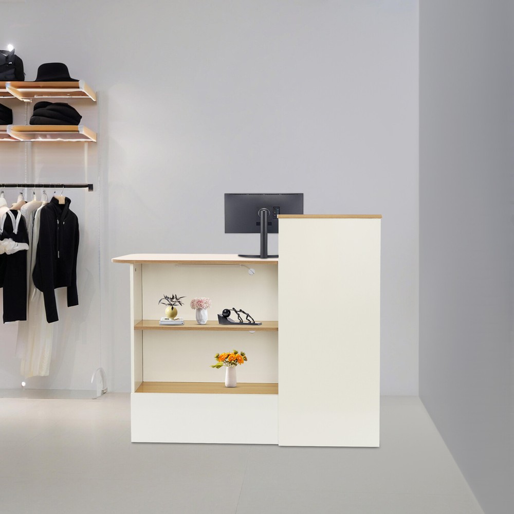 Modern Reception Desk Reception Counter Reception Desk with Lockable Drawer