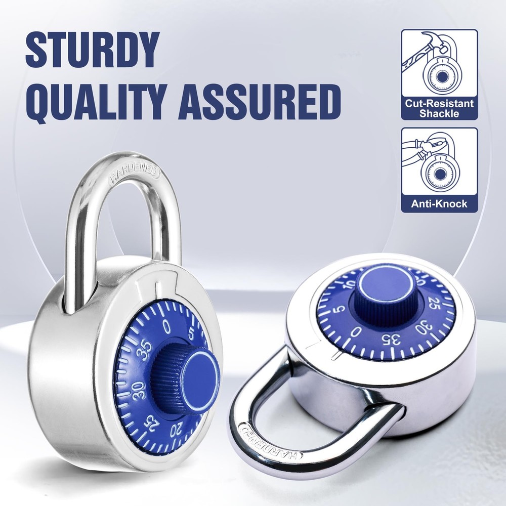 Combination Padlock 1 Pack, 50 mm (2") Blue Dial Fixed Dial with Different Co...