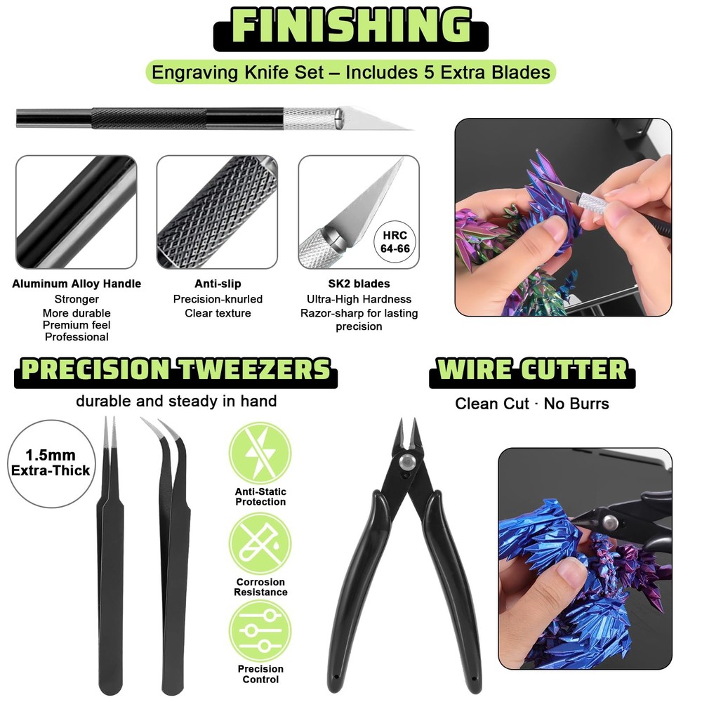 3D Printer Tools Kit, 34pcs 3D Printer Accessories for All FDM/SLA Printers I...