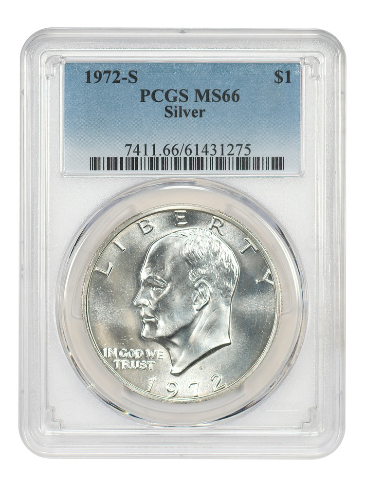 1972-S $1 PCGS MS66 (Silver) - Ike Dollar