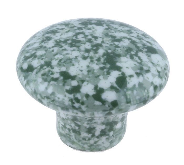 Set Of 12 Ceramic Cabinet Knobs Drawer Pulls Enamelware Granitware Green & White