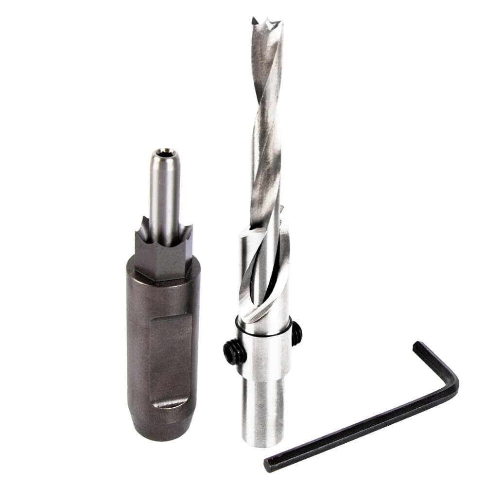 hexagonal mortise chisel for 1/4" hex bolt & nut with counterbore drill bit i...