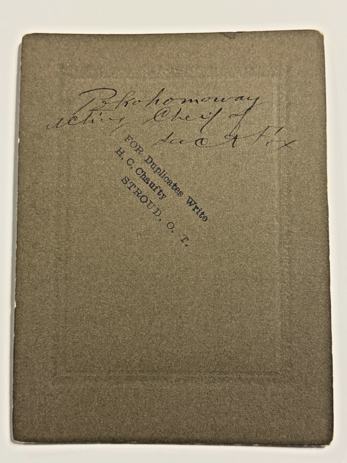 Antique Native American Indian Photograph of Chief Comoway Brohomon; 19th Cent