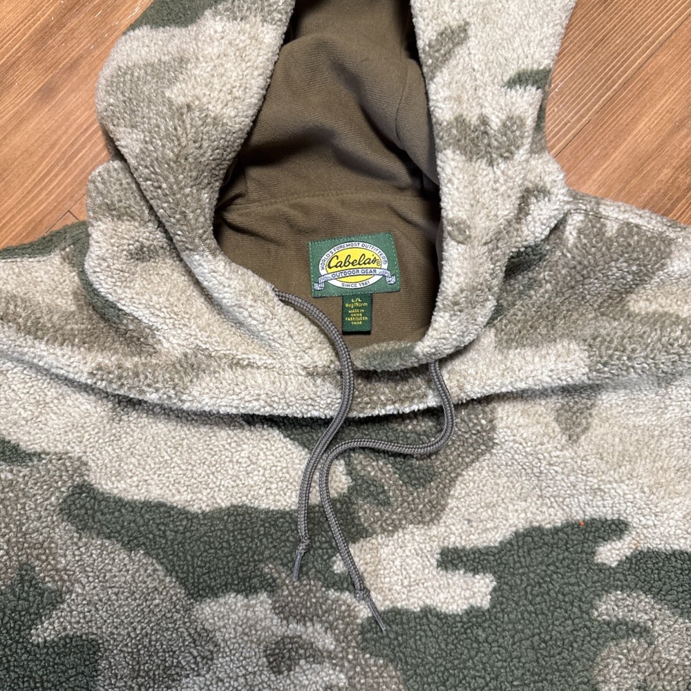 Cabela's Wooltimate WindShear Hooded Pullover Jacket Outfitter Camo Large