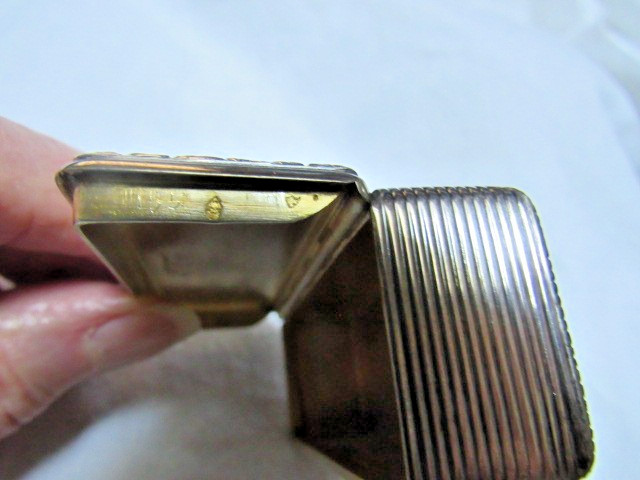 Antique Silver Snuff Box Embossed/Engraved 3”
