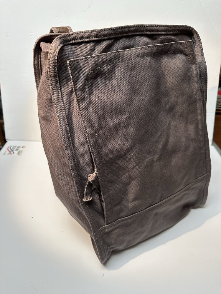 Earthbound Trading Co. Backpack Brown Canvas Adjustable Straps Wide Bottom