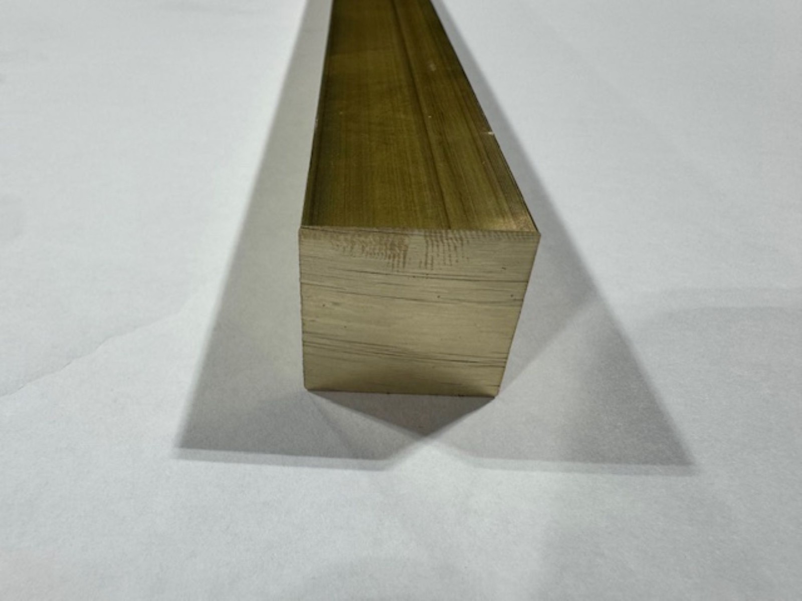 1" x 1" C360 Square Brass Bar x 2" Long, Half Hard, Free Cutting, Mill Stock