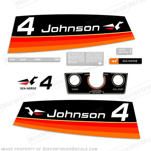 Fits Johnson 1974 4hp Decals