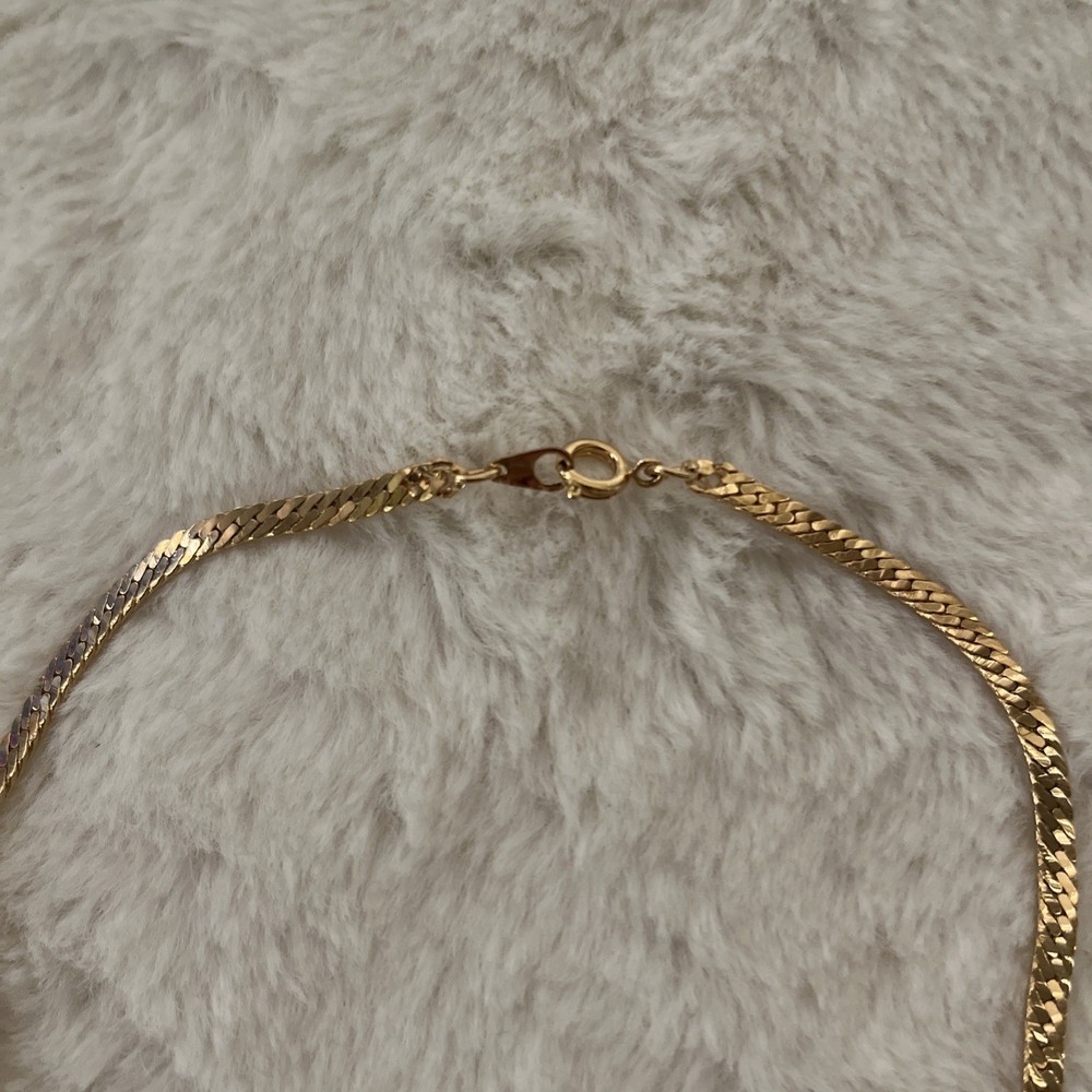 Goldtone Herringbone Chain Necklace