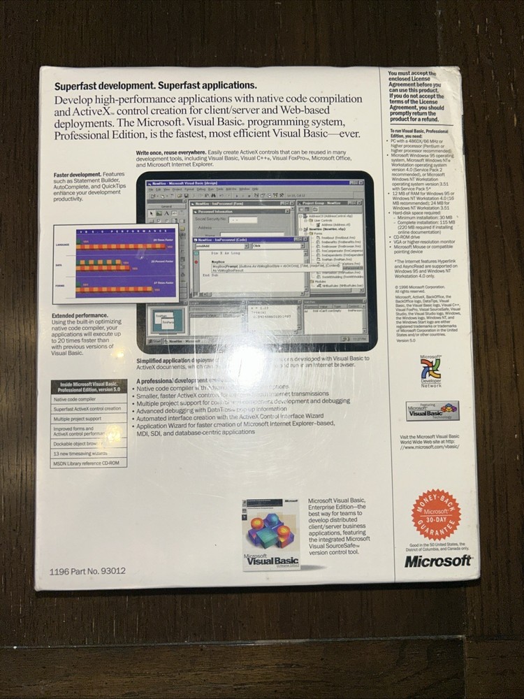 Microsoft Visual Basic Professional Edition Version 5.0 Academic BRAND NEW SEALE