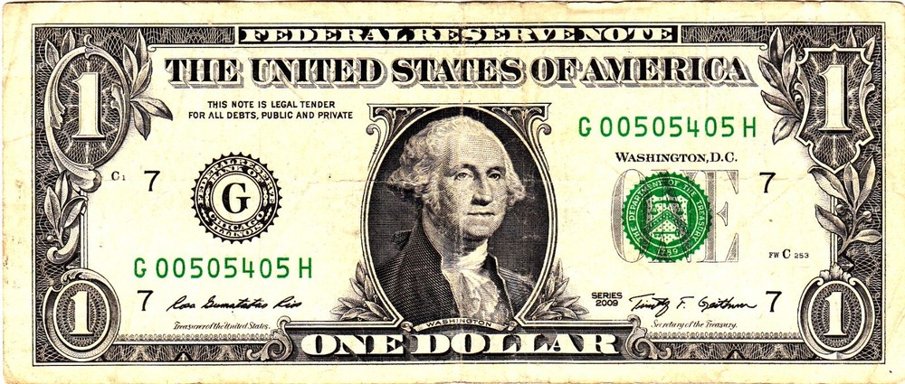 $1 2009 Fancy Serial G00505405H