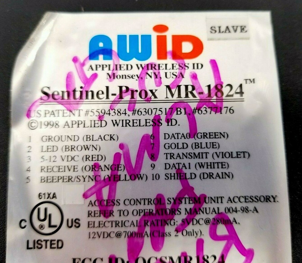 AWID, Sentinel-Prox MR-1824 Medium Range Proximity Reader, PARTS ONLY