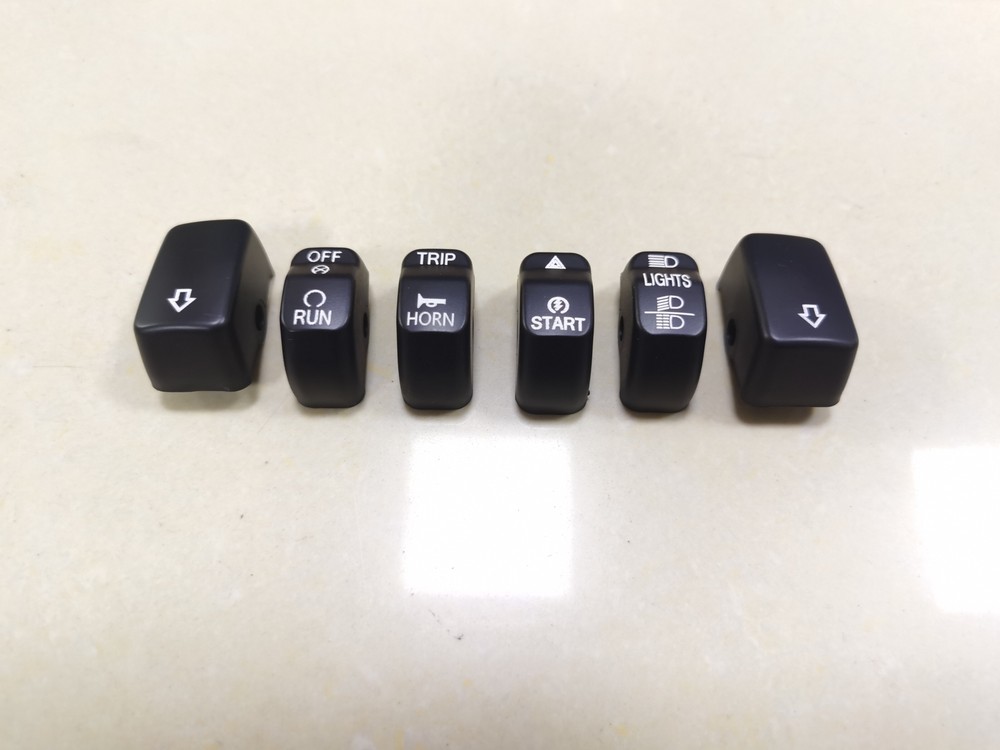 Black ABS Left and Right Hand Control Switch Housing Button Cap For Harley Dyna