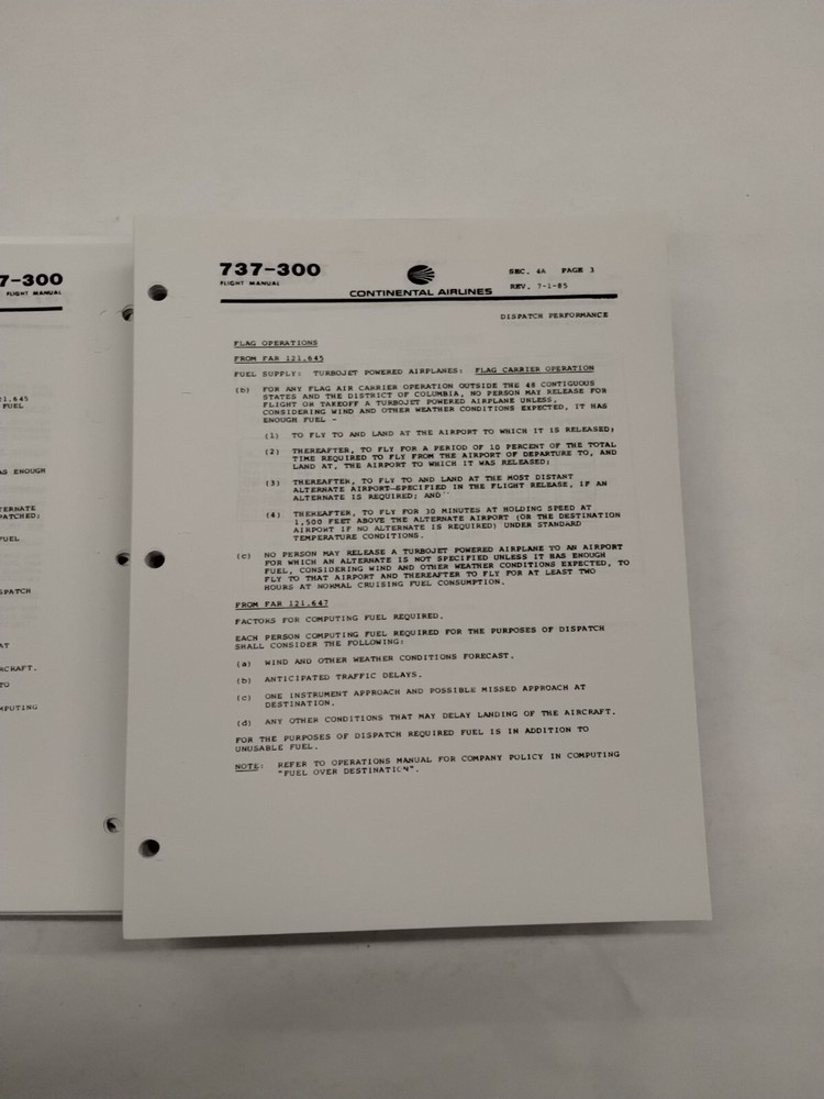 Continental 737-300 Flight Manual 1990-Copy