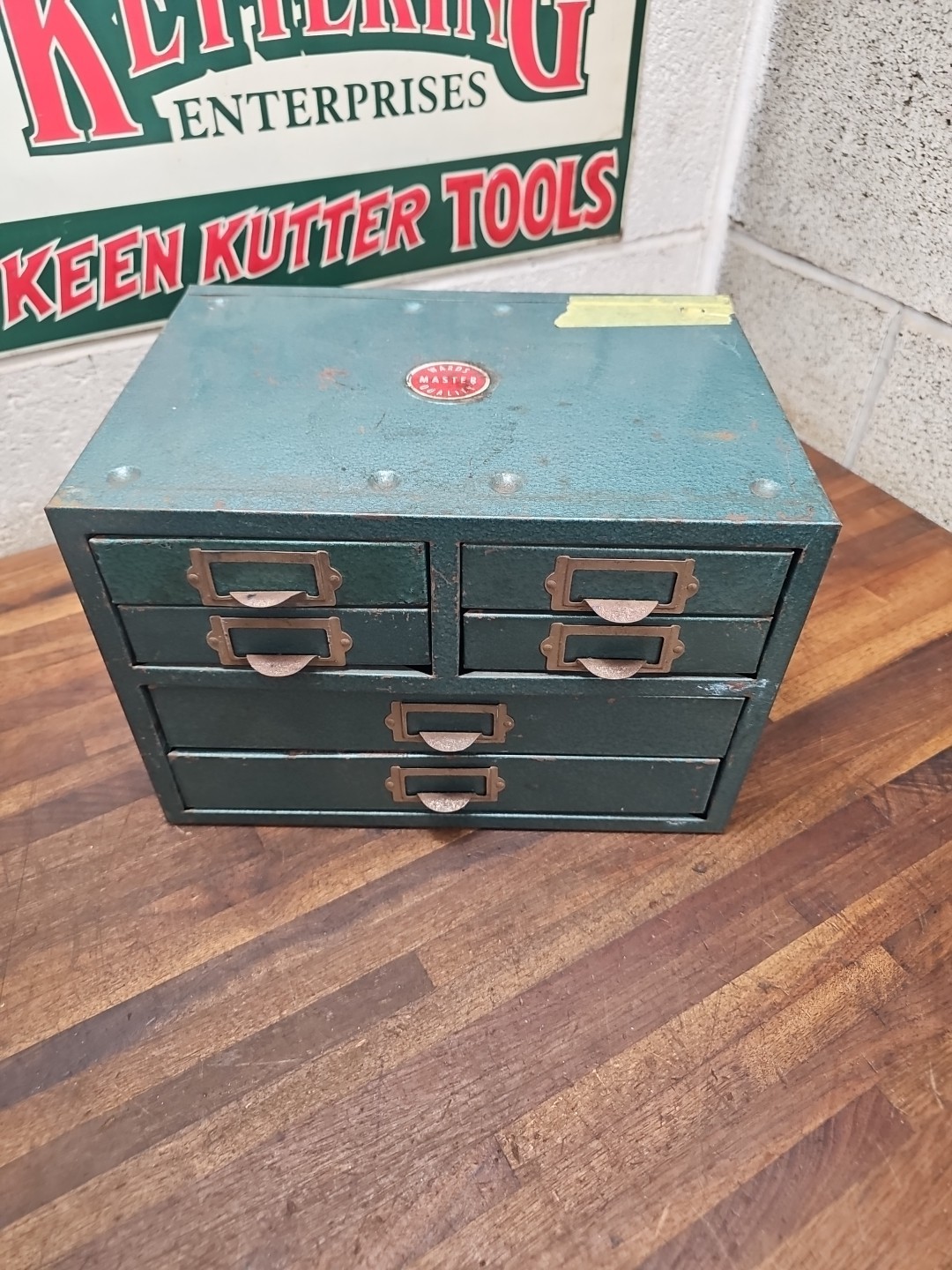 I5- Vintage WARDS MASTER QUALITY Metal 6 Drawer Small Parts Cabinet