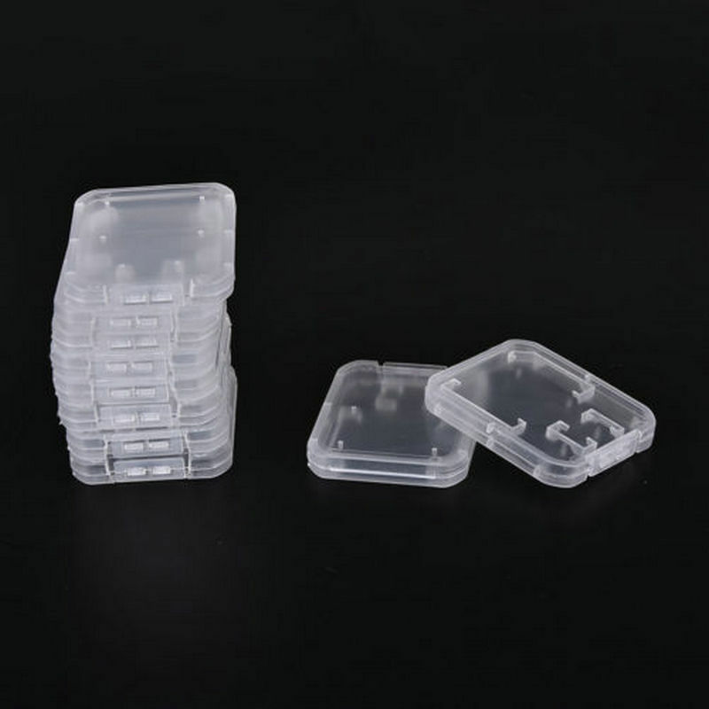 10PCS Transparent Plastic SD SDHC Memory Card Case Holder Storage Box