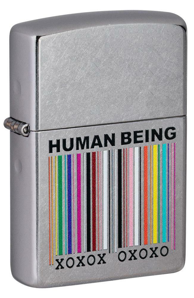 Zippo Windproof Lighter With Rainbow Human Being Bar Code, 49578, New In Box