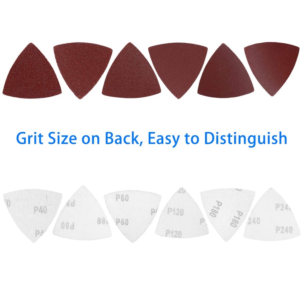Triangle Oscillating Multi Tool Sanding Pads, 60Pcs 3-1/8 Inch Oscillating tool