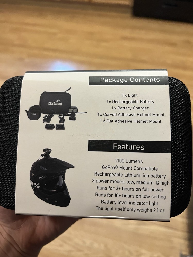 Oxbow Voyager GoPro Compatible Helmet Light Kit. Includes Mount