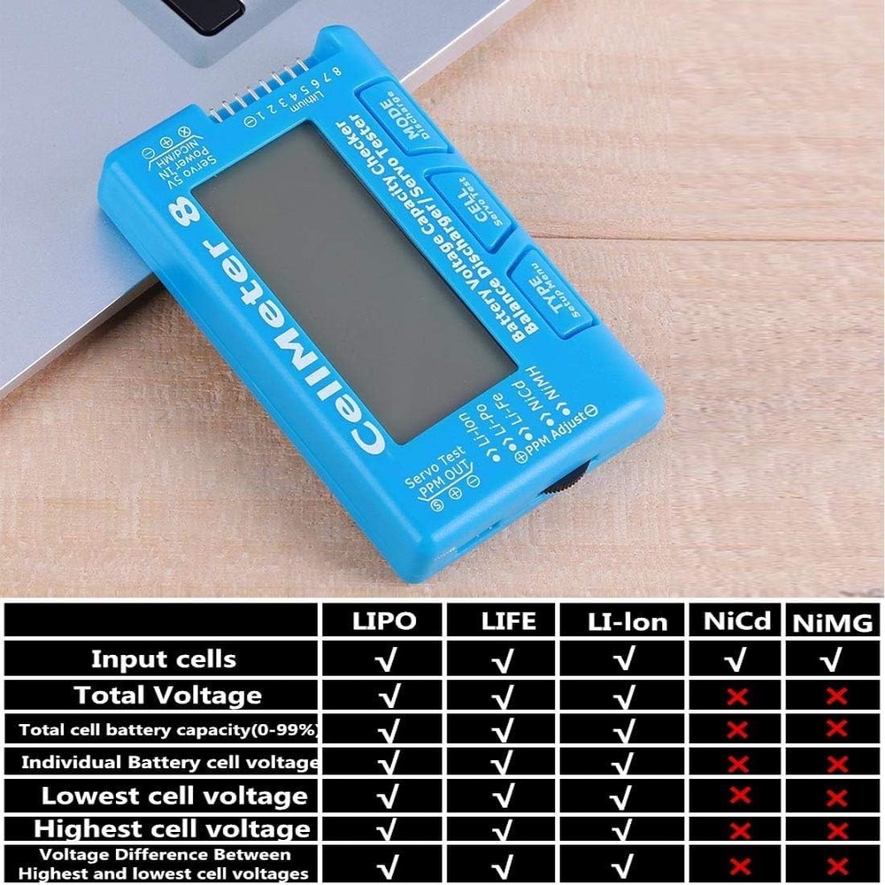 RC Cellmeter 8 Digital Battery Capacity Checker Controller Tester Voltage Tes...