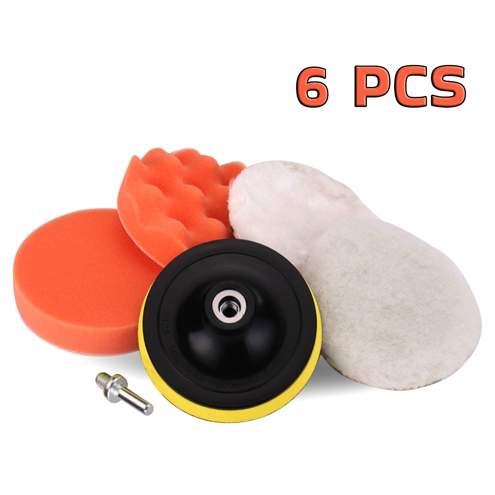 6Pcs Car Polishing & Buffing Pad Kit 6/7" Foam Sponge Drill Polisher Attachment