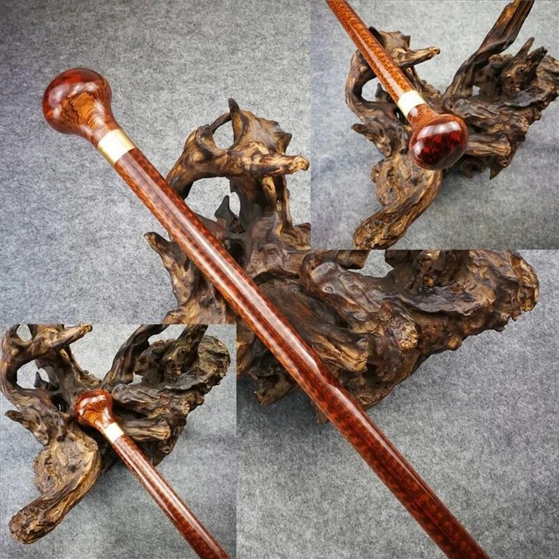 Solid Natural Full Grain Pattern Precious Snake Wood Walking Stick Cane Gift