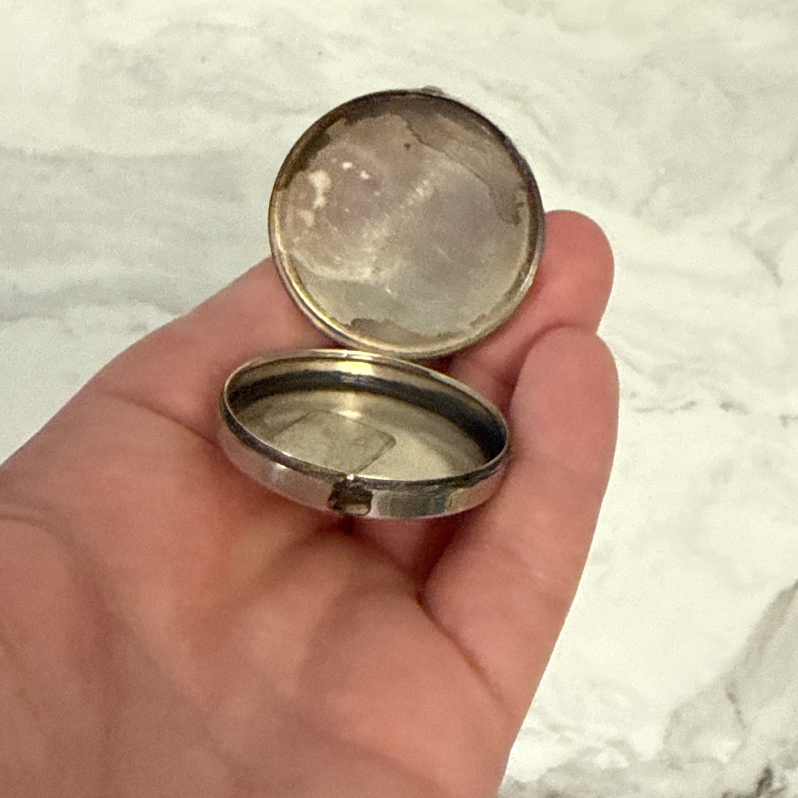 Vintage Sterling Silver Pill Box Keychain 15.5 Grams Palm Beach Estate Find Nice