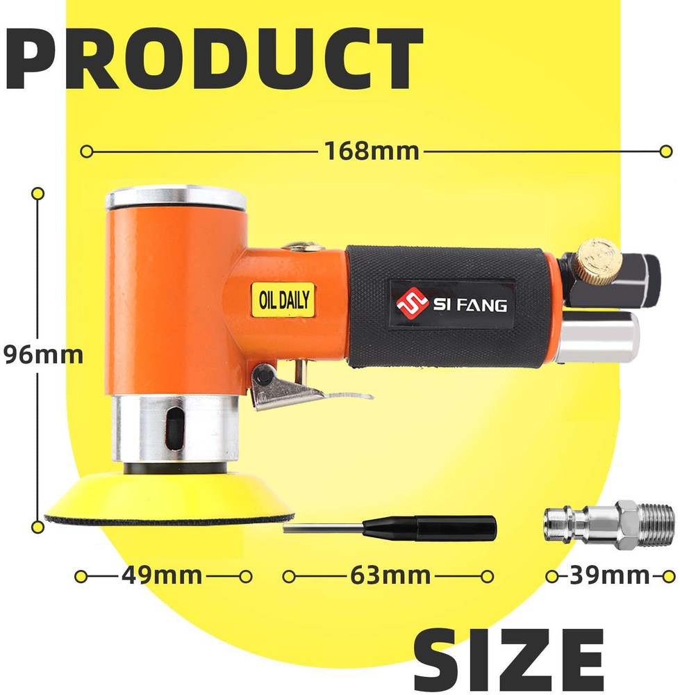 21PC 1"/2"/3" Random Orbit Air Sander Mini Grinding Machine Car Polisher Buffer