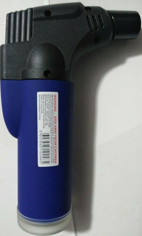 Torch Refillable Windproof Jet Lighter Color Blue Size 4 inches