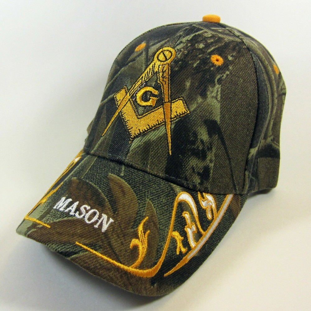 Masonic Embroidered Baseball Cap Hat Camo PREMIUM